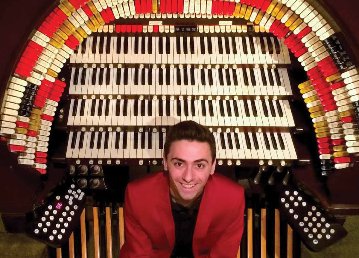 Organist Nathan Avakian at the console